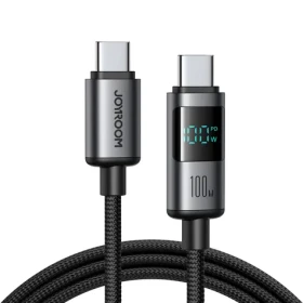 Joyroom S-A16 Pro Prism Series Nabíjecí kabel s displejem USB-C (M) - USB-C (M) 100W 1.2m černá (6956116701437)