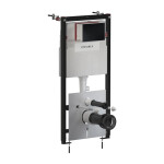 OMNIRES - Set: STRONGFRAME podomítkový rám ECO + STEEL-R45 nerez tlačítko, černá mat STFWCECO1R45-RBLM