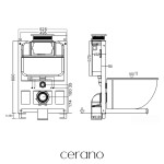 CERANO - Kompletní WC set Basic/Cesso - bílá lesklá - WC tlačítko Maxio/Bílá - ovládání shora - předstěnová instalace - 49x36 CER-8050BD85985