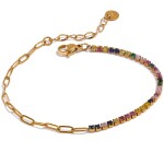 Elegantní náramek se zirkony, chirurgická ocel, Barevná/více barev 17 cm + 3 cm (prodloužení)