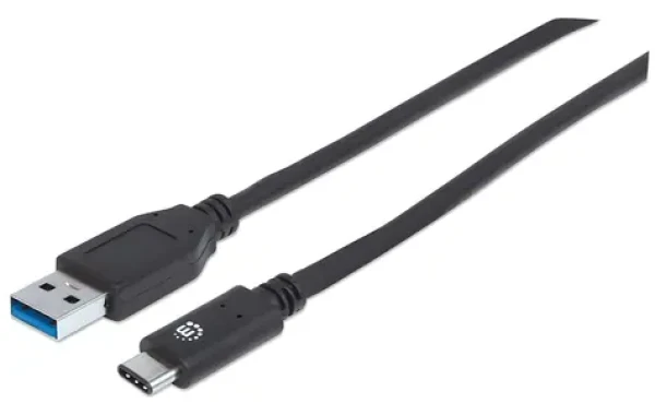 Manhattan černá / Kabel / USB-C - USB-A / USB 3.2 Gen 2 10 Gbit/s / 1 m (353373)
