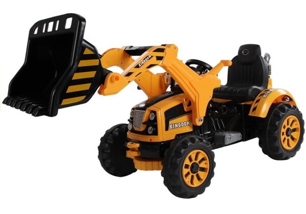 Mamido Elektrický traktor - s radlicí žlutý