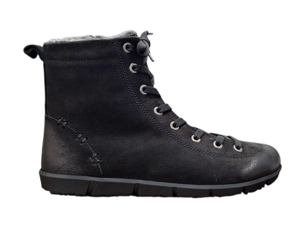 Wild 017-28001 Dámské celokožené barefoot kotníkové boty černé 37