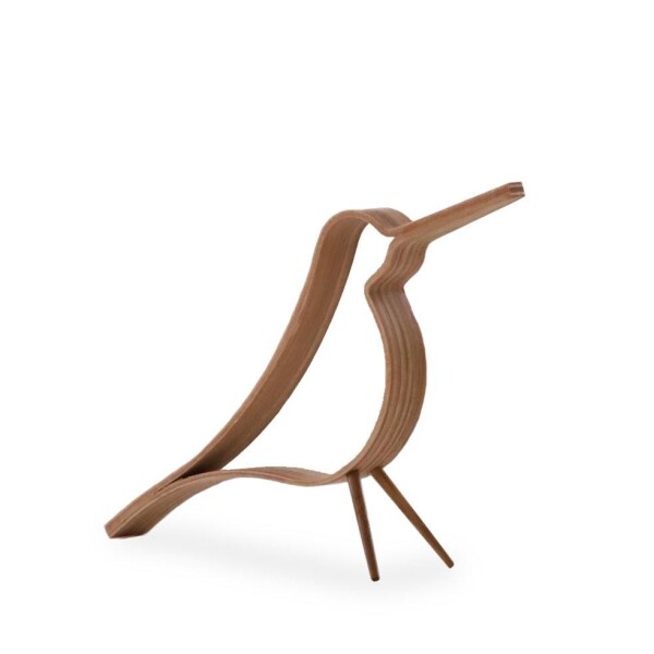 COOEE Design Dřevěný dekorativní ptáček Woody Bird Oak Small, hnědá barva, přírodní barva, dřevo