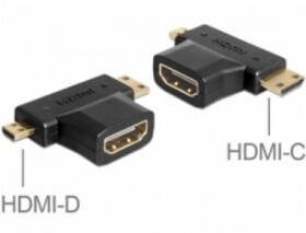 Delock adaptér HDMI A samice HDMI C + HDMI D samec (65446)