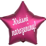 Fóliový balónek hvězda tmavě růžová Krásné narozeniny! Balonky.cz Fóliový balónek hvězda tmavě růžová Krásné narozeniny! Balonky.cz