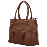 Trendy dámská koženková kabelka na rameno Asila, hnědá