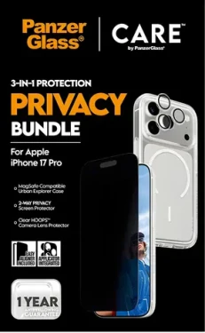 PanzerGlass Bundle 3v1 Privacy / Ochranná sada / iPhone 17 Pro / Temperované sklo / 0,74 mm (CR41097)