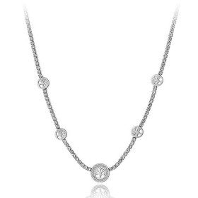 Ocelový choker náhrdelník se zirkony Amanda - strom života, Stříbrná 38 cm + 5 cm (prodloužení)