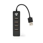 Nedis USB hub / USB hub / 4 porty / USB 2.0 / napájení z USB (UHUBU2420BK)