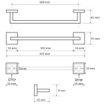 SAPHO - X-SQUARE držák ručníků 600, chrom XQ403