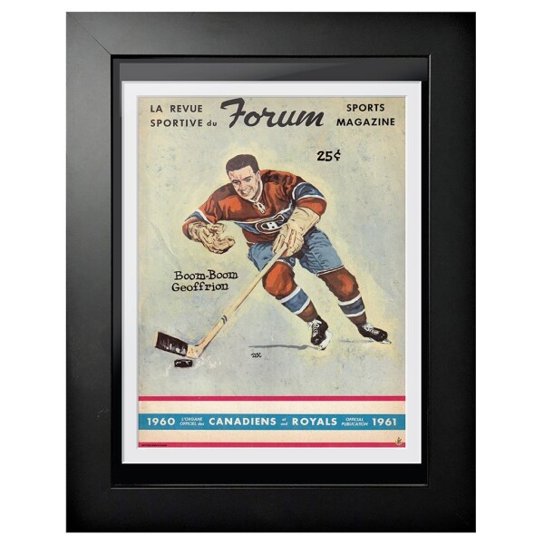Mustang Obraz v rámu Montreal Canadiens NHL Program Cover Forum Sports Magazine Boom Geoffrion