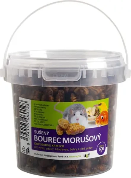 Underground Food Bourec morušový / Krmivo pro plazy, ptáky a želvy / Sušené larvy / 500 ml (351920)