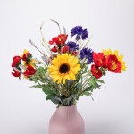 Kytice SLUNEČNICE, VLČÍ MÁK, CHRPA, ANEMONKA 65 cm