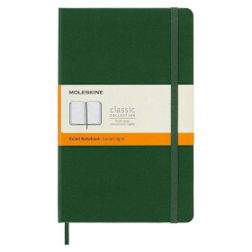 Zápisník Moleskine - tvrdé desky, L, linkovaný - tm. zelený