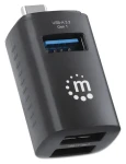 Manhattan 3-Port USB-C Hub černá / USB hub / USB-C / 2x USB 3.2 Gen 1 Type-A / 1x USB 2.0 / 5 Gbps (180993)