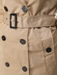 Dámský dvouřadový trenčkot s kapucí FashionStreet camel TY5656 M