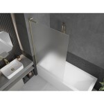 MEXEN/S - Next L vanová zástěna FIX 100 x 150, vzor, zlato kartáčovaný 895-100-000-03-30-55