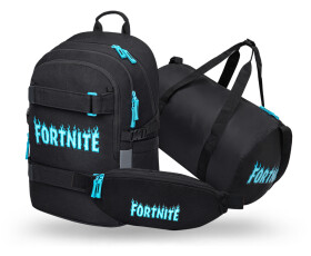 BAAGL SET 3 Skate Fortnite Blue: batoh, sportovní taška, ledvinka GRS