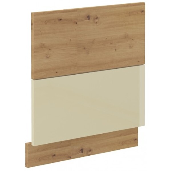 Dvířka na vestavnou myčku nádobí Artisan ZM 570x596 Barva korpusu: Dub artisan, Barva dvířek: Krémový lesk