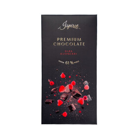 ISPIRITI Hořká čokoláda 61% s kousky malin 80g