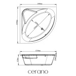 CERANO - Vana akrylátová Fiona - rohová - bílá - 150x150x42 CER-545139