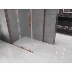 MEXEN/S - Velar L sprchový kout, posuvné dveře 120 x 80, dekor, růžové zlato 871-120-080-33-60