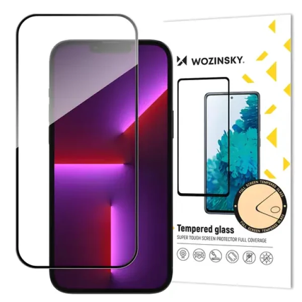 Wozinsky Tvrzené sklo s rámečkem pro Apple iPhone 15 Pro černá / Ochranné sklo / Full Glue / case friendly