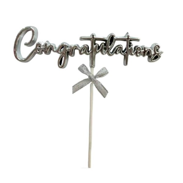 Cesil Cesil Zápich do dortu stříbrný Congratulations