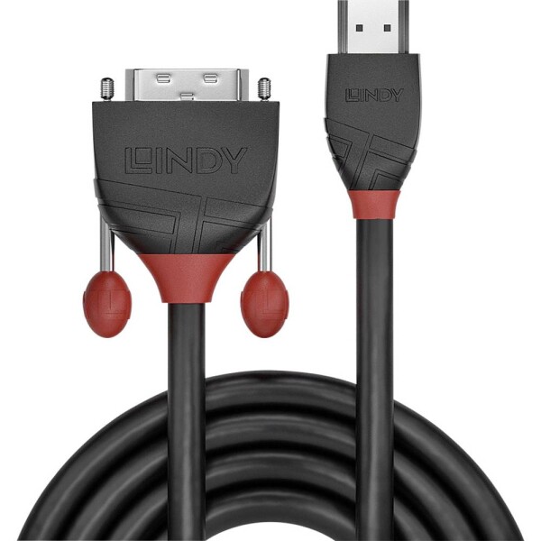 LINDY HDMI / DVI kabelový adaptér Zástrčka HDMI-A, DVI-D 18 + 1 pól Zástrčka 3.00 m černá 36273 HDMI kabel