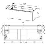 MEREO - Mailo, koupelnová skříňka s keramickým umyvadlem 101 cm, dub Riviera, chrom madlo CN527