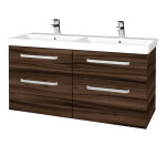 Dřevojas - Umyvadlová skříňka Q MAX SZZ4 120 - D06 Ořech / Úchytka T01 / D06 Ořech 332198A
