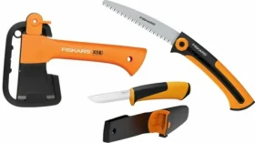Fiskars 1057912 kempingový set / sekera X5 + pilka SW73 + nůž Hardware (1057912)