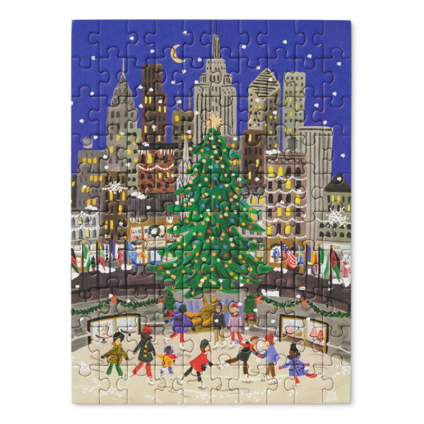 Rifle Paper Co. Vánoční mini puzzle Holiday On Ice 100 dílků, multi barva, papír