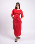Thinking MU Red Checks Seersucker Kina Dress RED S