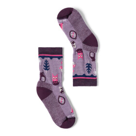 Dětské merino ponožky SMARTWOOL Kids' Hike Light Cushion Critter Cache C, Purple Dawn velikost: 29-32 (M)