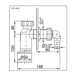 HOPA - Pračkový sifon STY-510, STY-510-K - Barva - Bílá OLPSTY510