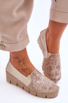 Kožené tenisky na klínku Maciejka 5814A-10 Béžová 40