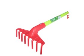 STREND PRO 211922 Dětské nářadí plastové - hrabičky s násadou, 8 zubů