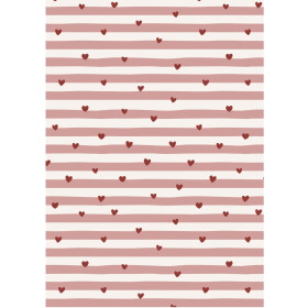 Ib Laursen Balicí papír Red Hearts / Pink Stripes – 5 m, červená barva, multi barva