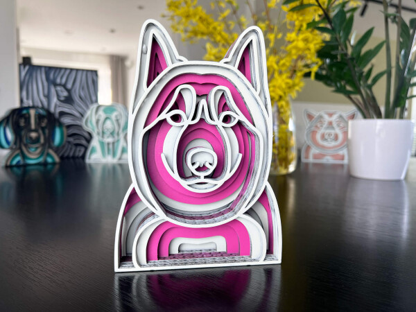 Mandala Husky dekorace na stůl Barva: Růžová, Rozměr (cm): 17 x 12,1, Druh: Kartonová
