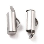 Nerezové zakončovací trubičky - 13 x 6 mm - platinové - 1 ks