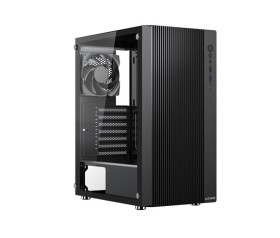 1stCOOL skříň GAMER 4, Mid tower, AU, USB 3.0, USB-C, 2x120mm, průhledná bočnice, bez zdroje, černá EDF_1208336