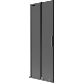 MEXEN/S - Velar L dvoukřídlá posuvná vanová zástěna 75 x 150, grafit, grafit metal 896-075-003-41-95