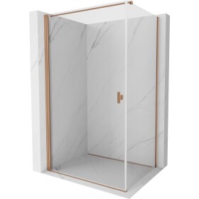 MEXEN/S - Mist-B sprchový kout dveře křídlové 75 x 80, transparent, měď kartáčovaná 8A2T-075-080-65-00