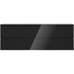 MEXEN/S - Orio koupelnová skříňka pod umyvadlo 140 cm s deskou, 2 zásuvky, černá lesk 91A10-14047-2-BFFC70