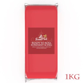 SweetArt potahovací a modelovací hmota vanilková Coral Red (1kg)