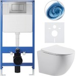 CERANO - Kompletní WC set Profi/Cesso - bílá matná - WC tlačítko Classic/Tmavě šedá - předstěnová instalace - 49x36 CER-287215