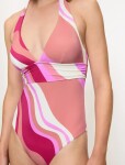 Dámské jednodílné plavky Summer Mix & Match OP Plunge pt - Triumph světlá kombinace modré (M007) 040B