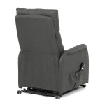 Křeslo polohovací, eletrické, šedá látka.